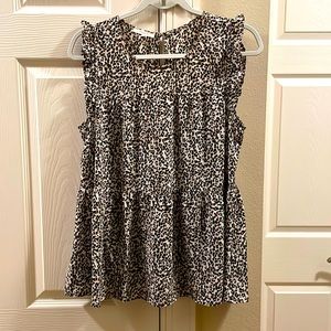Maurices Leopard tank, Sz Large, Flowy